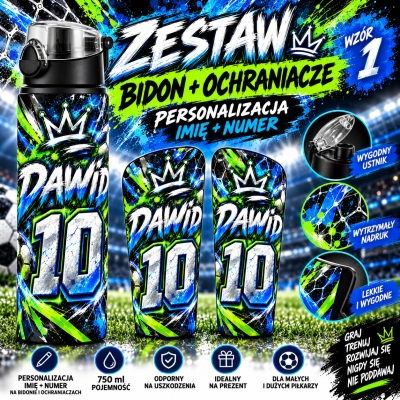 ZESTAW PIŁKARSKI DLA DZIECKA – STRÓJ, BIDON, OCHRANIACZE PERSONALIZOWANE